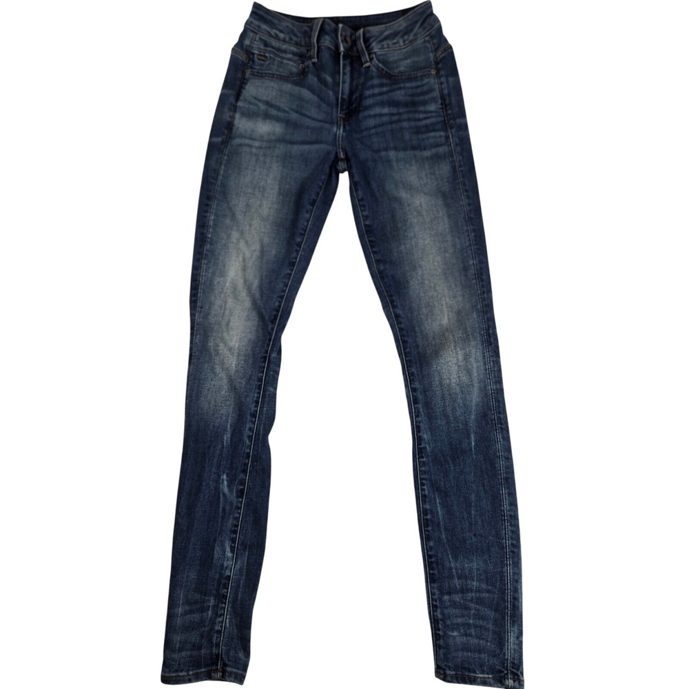 G Star Raw Midge Zip Mid Skinny‎ Womens Jeans Dark Wash Size 25 30